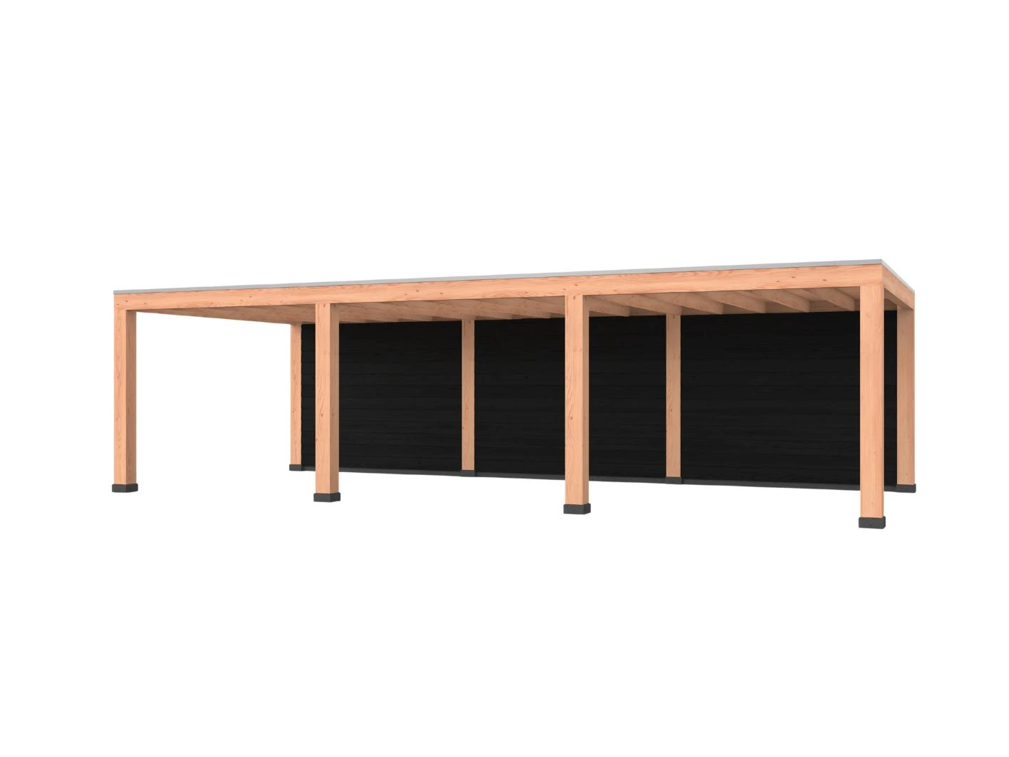 Douglas overkapping, 900 x 400, met zwarte achterwand, Westwood Modern - Afbeelding 1